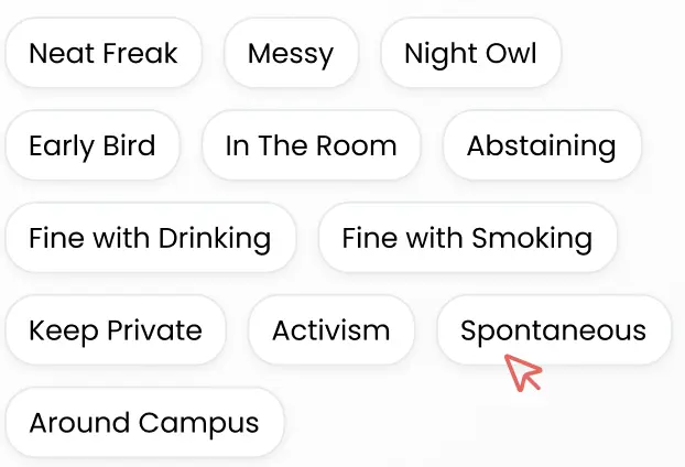 Filter through students